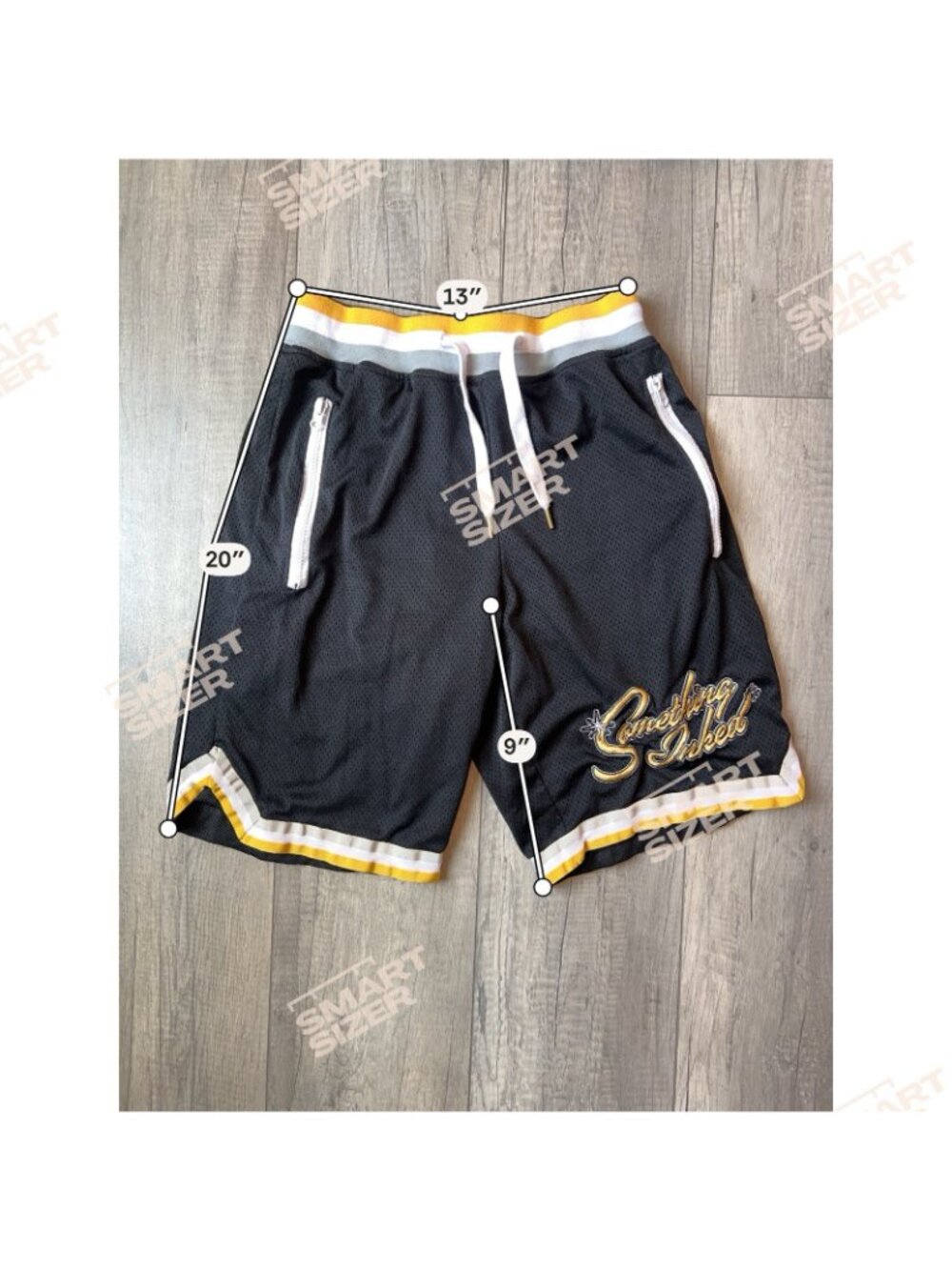 Something Inked Baseball Jersey Shorts Set Black Gold Size S Small Buttons Shirt - Picture 10 of 16